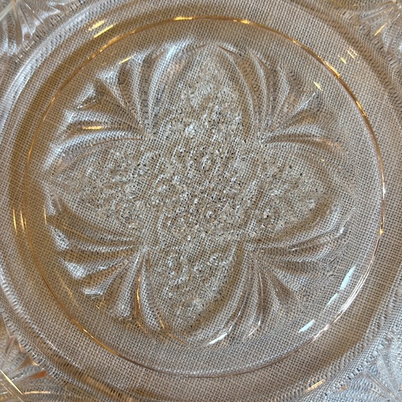 Pink Depression Royal Lace Small Plates (8) - Picture 5 of 11